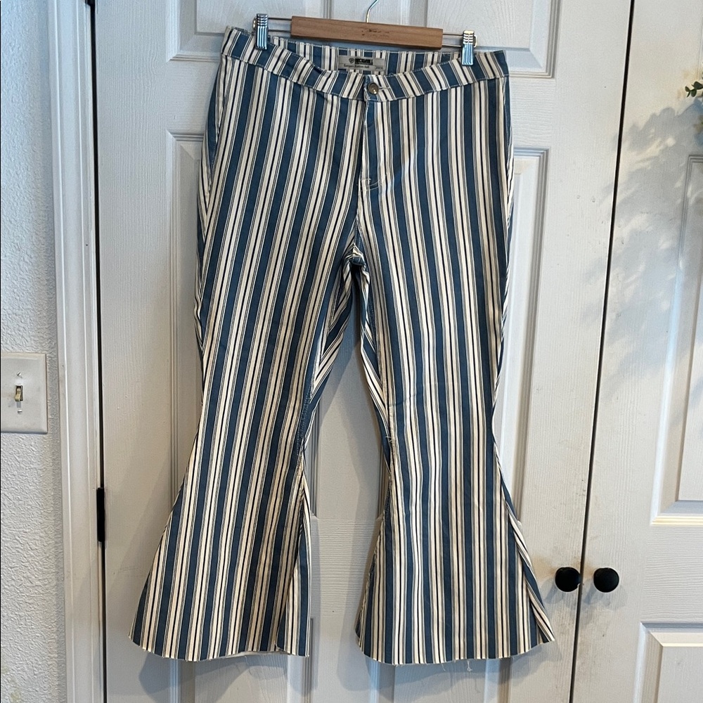 Rock & Roll Denim Bargain Button Bell Striped Flare Women's Jeans